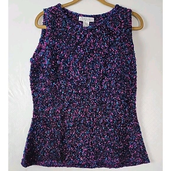 Diane Von Furstenberg Silk Assets Top L Multicolor Retro Confetti Sleveless - Picture 1 of 9